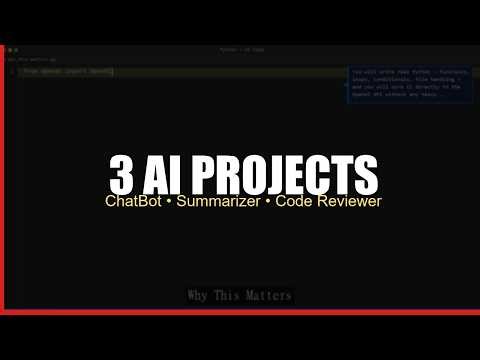 Build 3 AI Projects in Python: ChatBot, Summarizer & Code Reviewer