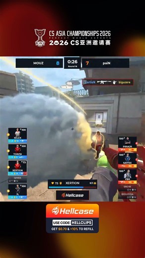XertioN Destroys The Execute With A Lightning Fast Quad Kill #cs2 #cac #asia #hellcase