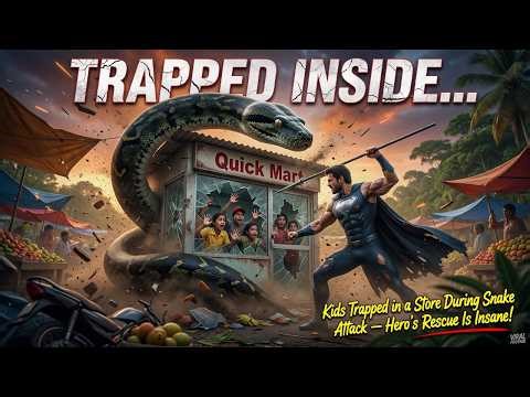 Terrifying Python Attacks Market — Children Trapped in Shop! 🐍🔥 (Hero Saves All)