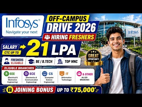 Infosys 21 LPA Job 😱 | Off Campus Drive 2026 | Freshers Eligible | Complete Guide @Jobgo4U 
