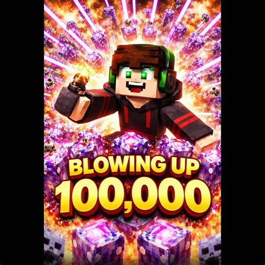 100000 End Crystals Explosion at Once 💀🔥 #shorts #minecraft #blowup