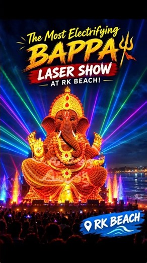 The Most Electrifying Bappa Laser Show at RK Beach! 🔱