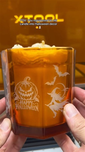 POV: You repurposed an old candle into Halloween decor with xTool 🎃🕯️