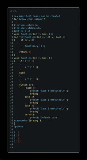 C Programming MCQ | How Many Test Cases Are Needed? ◀ Shorts ▶