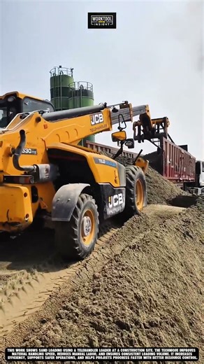 Loading sand at construction site using Work tool telehandler loader #tool #worktool