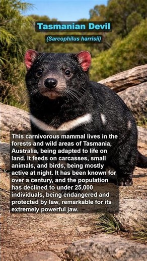 Tasmanian Devil - (Sarcophilus harrisii) #tasmaniandevil #wildlife #animals