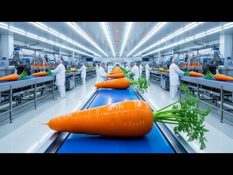 Inside a Modern Carrot Processing Plant: From Farm Carrots to Juice and Puree (Full Process)