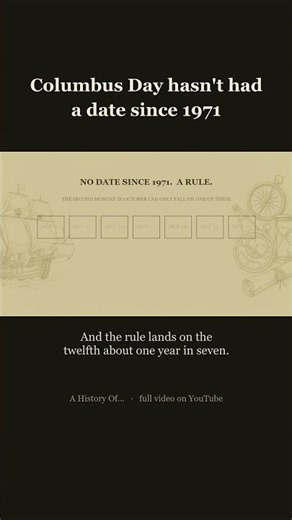 Columbus Day Hasn't Had a Date Since 1971. It Has a Rule. #Shorts