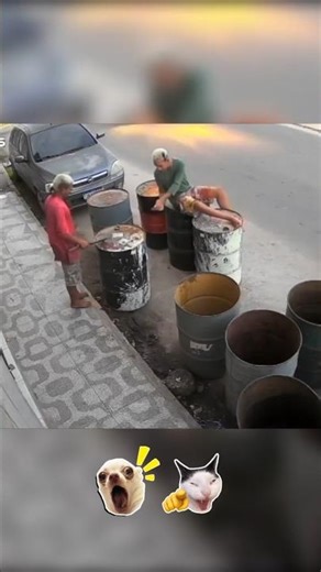 He Tested a Gas Barrel With a Lighter. Once. 💥 Never Again. 😂🔥#shortvideo #funny #comedy