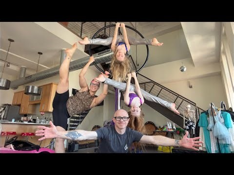 Circus family Sunday funday aerial tricks and training