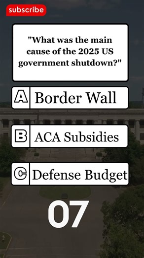 What was the main cause of the 2025 US government shutdown? gk #gkknowledge