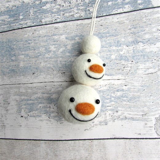 Christmas Snowman Bauble and Garland. Felt Tree Ornaments. Wool Felt Bunting, Traditional Holiday Decor, Rustic Xmas Tree Decorations. Uk - Etsy Australia