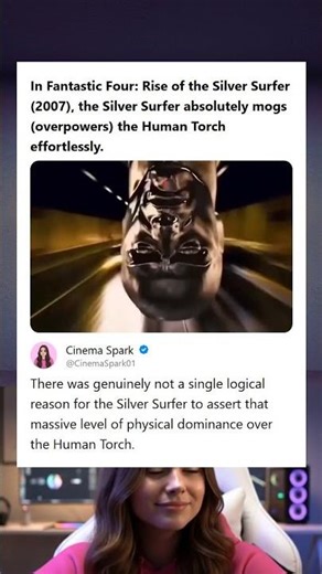 Fantastic Four Rise of the Silver Surfer 2007 Silver Surfer Effortlessly Overpowers the Human Torch