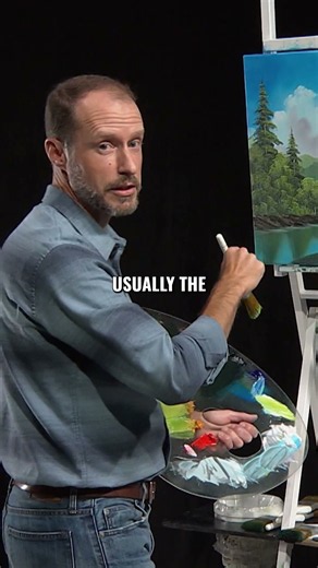 Change the flavor of your tree highlights with Nicholas Hankins #paintingtutorial #art #bobross