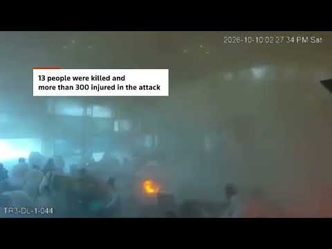 GRAPHIC WARNING: Security footage shows moment of attack inside Saudi Arabian airport