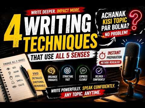 4 Powerful Writing Techniques to Write Deeply & Speak Instantly on Any Topic | Communication Skills