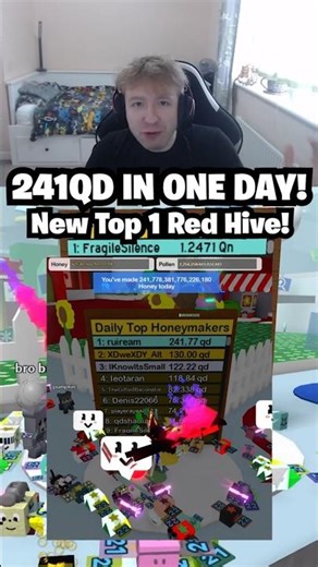 241QD HONEY IN 1 DAY WORLD RECORD! NEW Top 1 Red Hive! (Bee Swarm Simulator)
