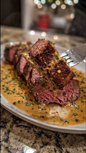 Beef Tenderloin with Garlic Dijon Cream Sauce