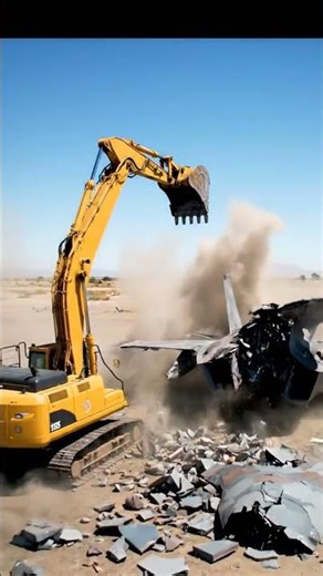 Fighter Jet Demolition Caught on Camera 💥 | Heavy Machinery Action #heavymachinery #brickkiln
