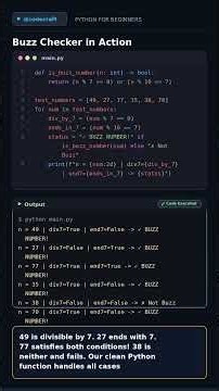 Python for Beginners - Part 35: Buzz Number Checker | Learn Python from Scratch #shorts