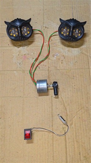 Powering Two Owls Fog Light With Mini Gear Box Coreless Motor _ DC Motor #dcmotor #tech #shorts