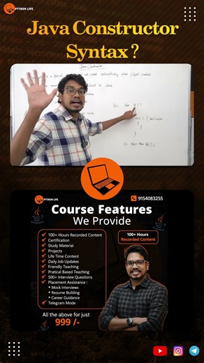 Constructor Syntax in Java | Constructor Ela Rayali? Beginners Must Know | PythonLife