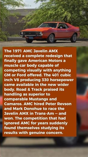 This Was AMC's Boldest Muscle Car in 1971 — and the One That Finally Made the Competition Nervous