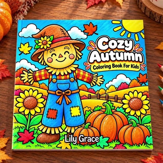 Cozy Autumn Coloring pages 🍁 Satisfying Coloring & Book Flip Through | "One Two Three" Song