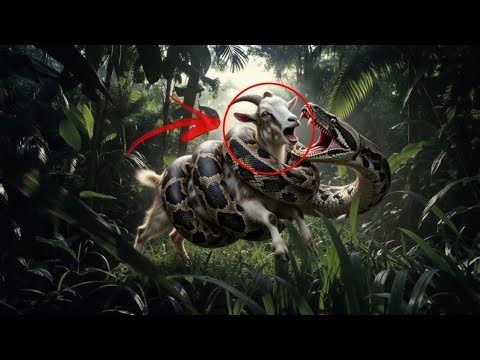 “Extreme Snake Attack! Giant Python Eats Goat Whole 😱”