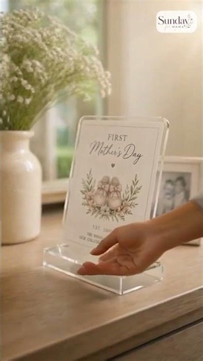 Acrylic Photo Standee – Custom Cut Personalized Keepsake (e.g., "First Mother's Day")