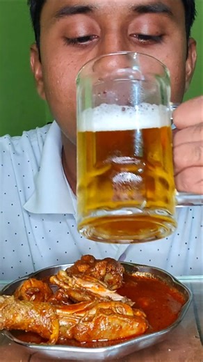 Budweiser magnum full chilled with chicken leg piece #shorts