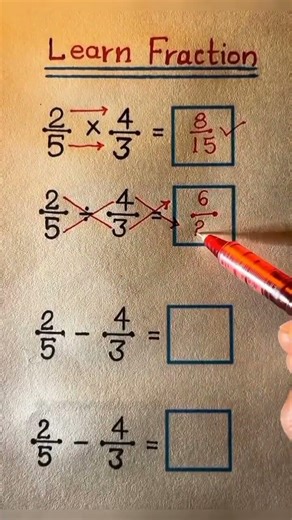 Learn Fractions Easily 🔥 | Simple Trick to Solve Fraction Problems Fast! #maths #fractiond #shorts