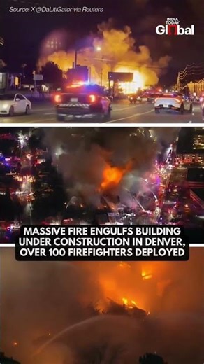 Firefighters battled a huge blaze at a building under construction in Denver late Friday