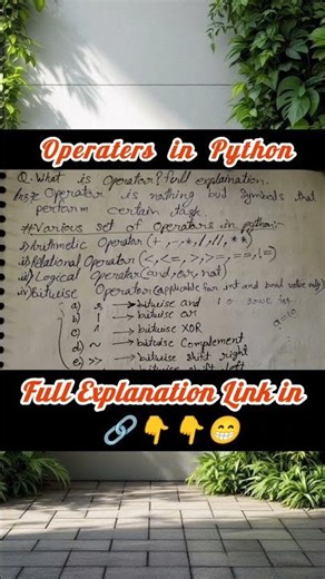 Python Operators|AshishCodingx|Python Programming Tutorial|#python ‎⁨@GateSmashers⁩ #pythontutorial