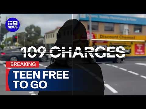 Teenager has more than 100 charges dropped | 9 News Australia