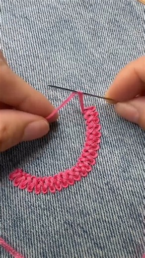 Easy 3D Hand Embroidery Border Stitch Tutorial for Beginners
