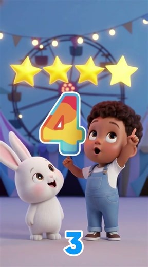Number 4! ⭐ Count Four Stars | Carnival Numbers