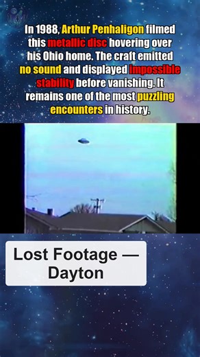 The "Penhaligon Tape" – The 1988 Dayton Suburban Incident. Arthur Penhaligon, a retired machinist, was testing his new camcorder in his backyard when he noticed a dark, saucer-shaped object hanging motionlessly above the residential tree line. The craft displayed a distinct bi-convex shape with a darker, metallic center and appeared to lack any visible propulsion systems or control surfaces. Deputy Sheriff Marcus Thorne arrived on the scene after several neighbors reported a localized power surg