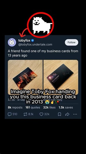 Toby Fox Business Card Is Wild #deltarune #undertale #gaming