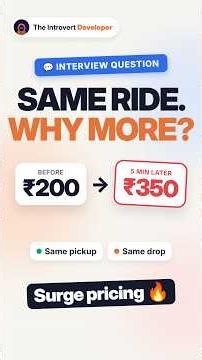 Same Ride, Different Price? Dynamic Pricing Explained #systemdesign