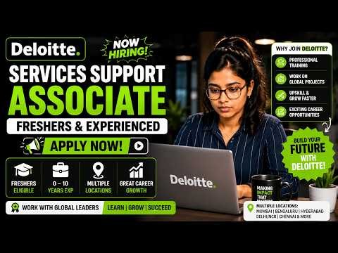 🚀 Deloitte Hiring 2026 | Services Support Associate | Freshers & Experienced | Latest Deloitte Jobs