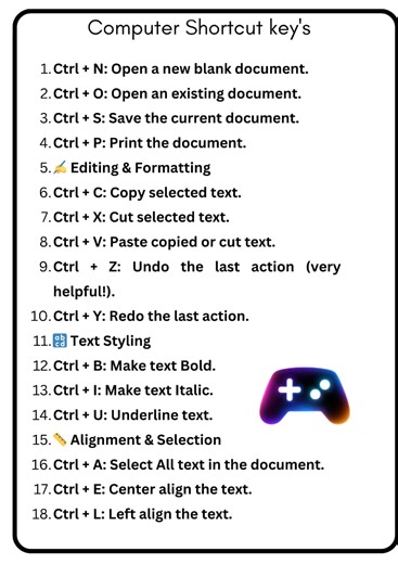 Computer Shortcuts Keyboard #computer #education | NECI Computer Institute