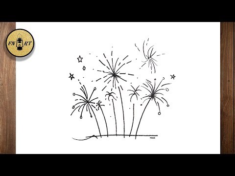 How to draw happy new year fireworks