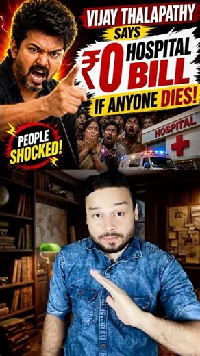 From Now, ₹0 No BILL in Hospital If Anyone Dies - But Will It Pass? CM Vijay Thalapathy #shorts