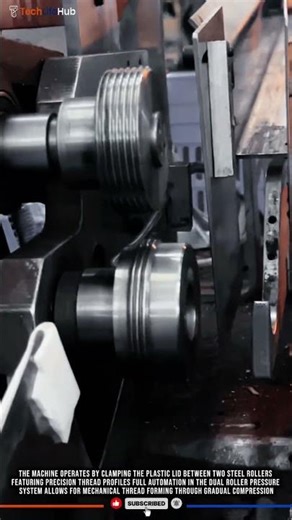 Innovation Cap Threading: Double Roller, Plastic Lid Forming, Precise Threading #tech