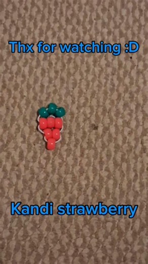 How to make a kandi strawberry tutorial #kandi #tutorial #strawberry