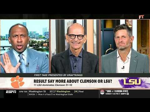 FIRST TAKE | Stephen A & Paul Finebaum crazy debate to result say more about Clemson or LSU