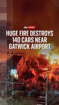 Huge fire destroys 140 cars near Gatwick Airport
