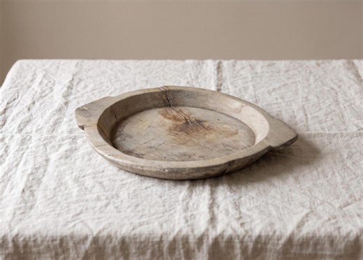Vintage Hand Carved Wooden Dough Bowl, Primitive Farmhouse Bread Bowl, Rustic European Kitchen Decor, Wabi Sabi Wood Tray - Etsy