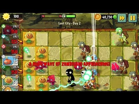 Lost City Day 2 🌿 New Zombies Appear | PVZ2 Gameplay (2026)